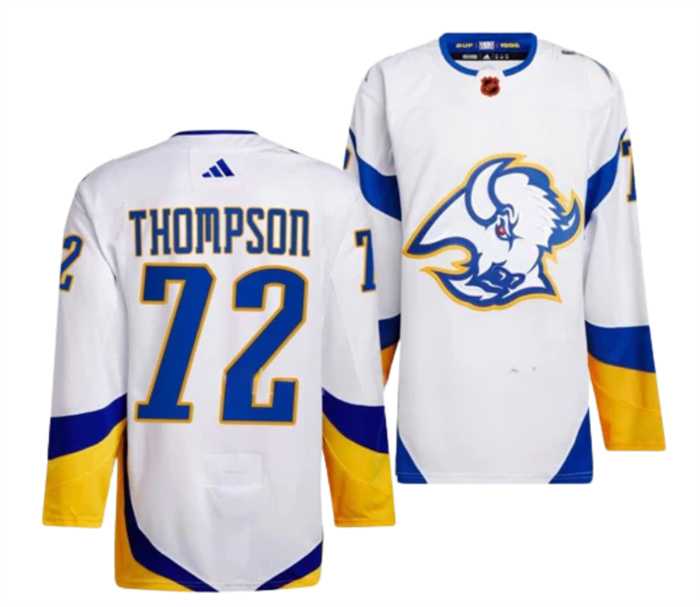 Men%27s Buffalo Sabres #72 Tage Thompson White 2022-23 Reverse Retro Stitched Jersey Dzhi->buffalo sabres->NHL Jersey